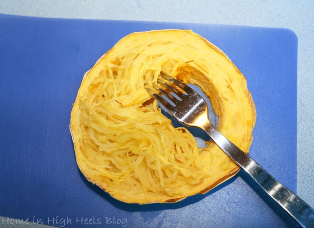 How to Make the Perfect Spaghetti Squash Noodles from Home in High Heels Blog