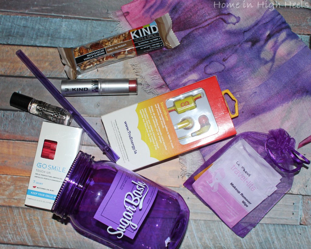 SugarBash Lifestyle Subscription Review- This Month is Road Trip! Want a subscription filled with items ranging in categories instead of the usual sample packets? This might be your perfect sub box! See it all on Home in High Heels