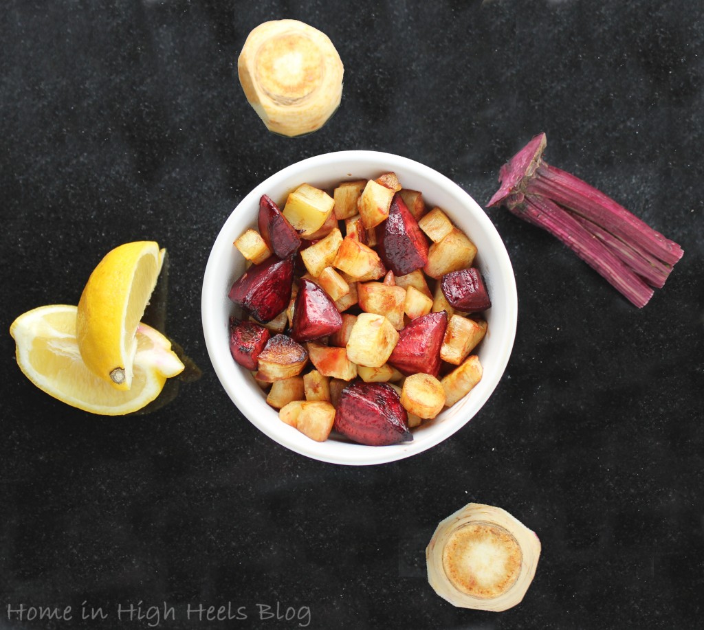 Roasted Turnips & Beets with Lemon make the Roasted Root Veggies Recipe - Perfection for Fall! on Home in High Heels | www.homeinhighheels.com