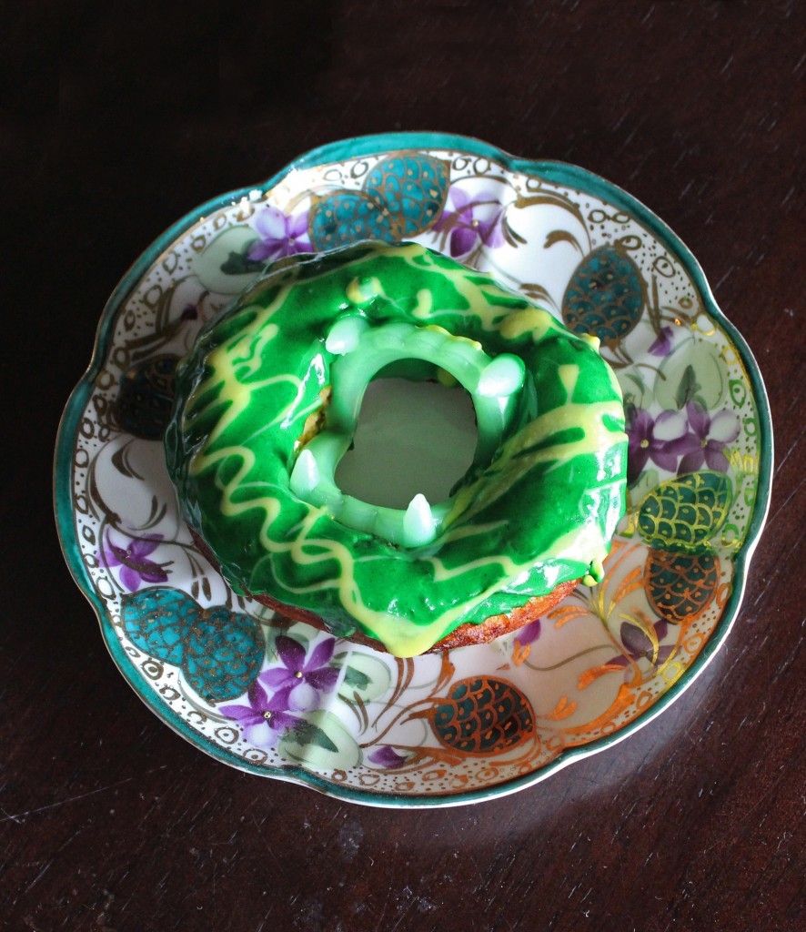 Check out this simple & quick recipe for biscuit donuts you can make at home- & learn how to make your very own Fanged Green Monster Quick Donuts -Spooky & Fun! Check out more lifestyle, food, & fun posts on Home in High Heels