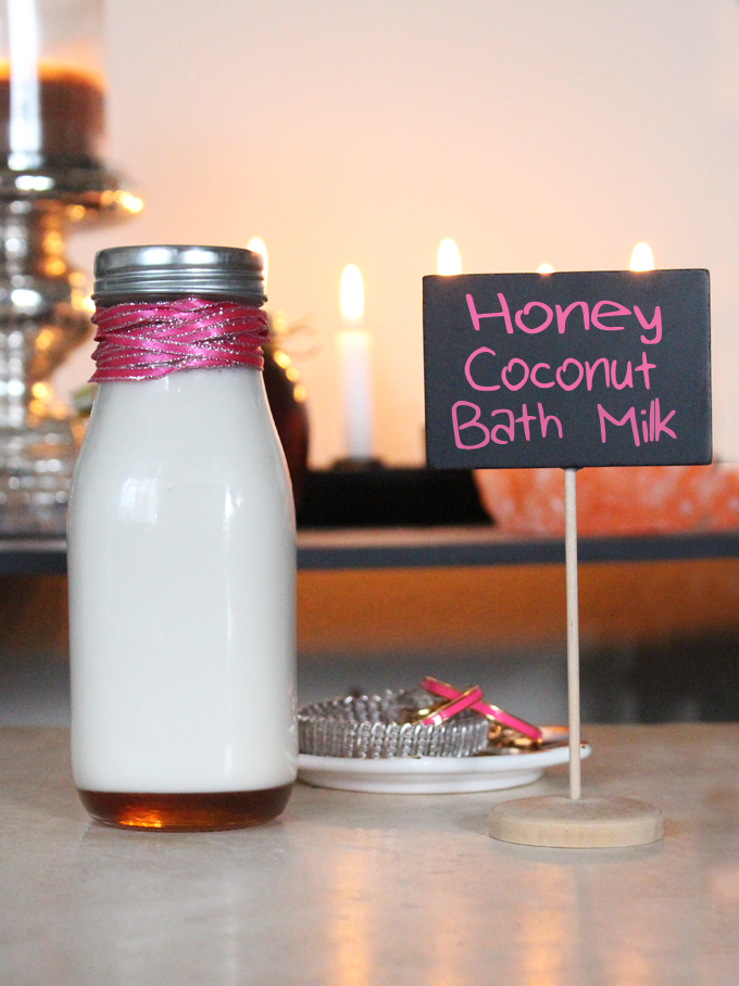 This recipe is one of my absolute favorites for the colder months- my DIY recipe for Honey Coconut Milk Bath. Get ready to soak away your stress & get moisturized! Check it out & get more great tips on Home in High Heels!