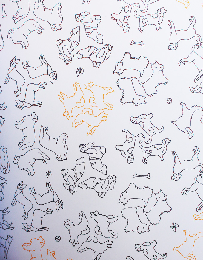 Every Little Thing is fabulously quirky coloring book that has lovely pictures often dealing with animals, plants, & 1980s inspired items. This is one of the dog pages!  Check out more on Home in High Heels!