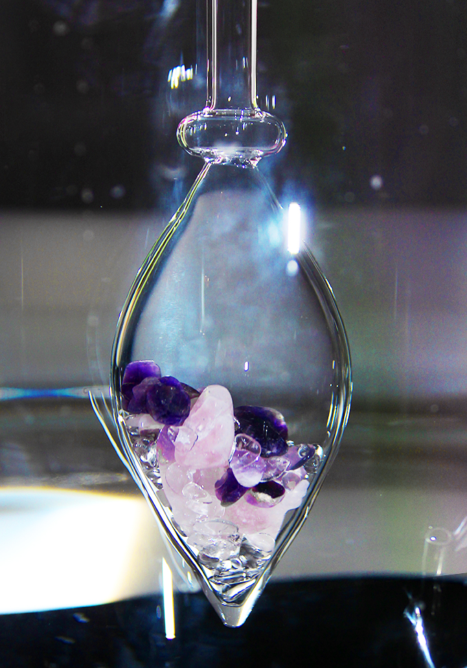 Crystal Water- a mix of amethyst & crystals at the spa