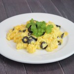 Check out my recipe for a healthy breakfast you can make fast with Asiago Cheese, Black Olives, Eggs, & a touch of milk for an effortlessly tasty dish! | www.homeinhighheels.com