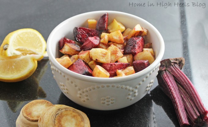 Roasted Turnips & Beets with Lemon make the Roasted Root Veggies Recipe - Perfection for Fall! on Home in High Heels | www.homeinhighheels.com