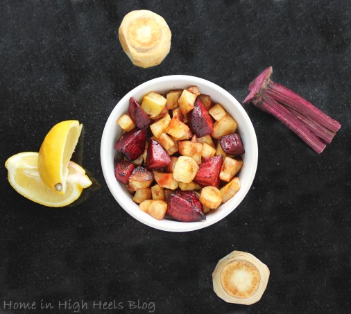 Roasted Turnips & Beets with Lemon make the Roasted Root Veggies Recipe - Perfection for Fall! on Home in High Heels | www.homeinhighheels.com