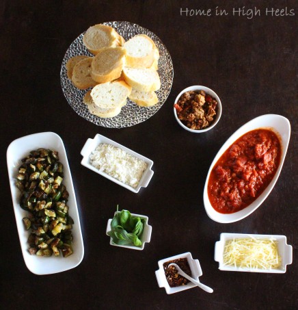 DIY Crostini Pizza Bar for an Easy Family Meal + some of my favorite topping ideas! Find out more including more dinner ideas & recipes on Home in High Heels | www.homeinhighheels.com