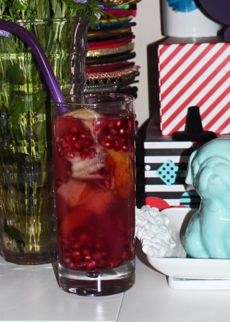 Get rid of toxins & feel more healthy while sipping on my Pomegranate Apple Detox Flavored Water Recipe on Home in High Heels!