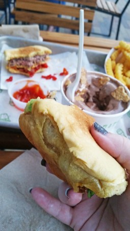 Shake Shack Restaurant Burger Buns- perfect to hold in all the yummy toppings! The Summerlin Shake Shake Stole Our Hearts! Check out more details on Home in High Heels including the new location, specialty menu, & what we thought of the experience! | www.homeinhighheels.com