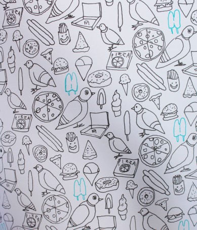Every Little Thing is fabulously quirky coloring book that has lovely pictures often dealing with animals, plants, & 1980s inspired items. This is one of the birds & junk food pages! Check out more on Home in High Heels!