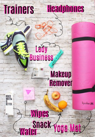 Quick Gym Bag Essentials- some of my absolute favorites I always keep in my bag! What are your must-haves for workouts? See more health, style, & recipe posts on Home in High Heels