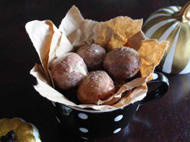 DIY Salted Caramel Glazed Biscuit Donut Holes Recipe- using items from your fridge! on Home in High Heels