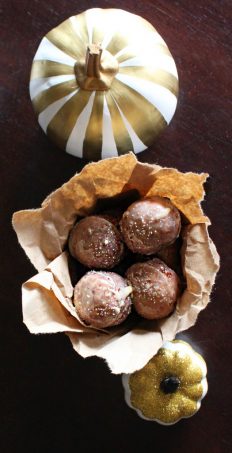 DIY Salted Caramel Glazed Biscuit Donut Holes Recipe- using items from your fridge! on Home in High Heels