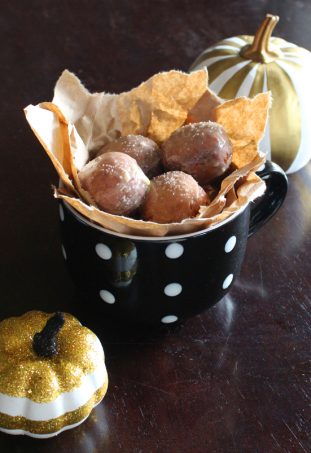 DIY Salted Caramel Glazed Biscuit Donut Holes Recipe- using items from your fridge! on Home in High Heels