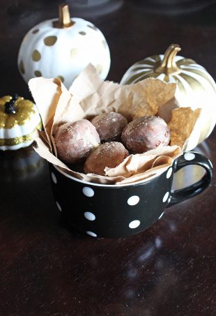 DIY Salted Caramel Glazed Biscuit Donut Holes Recipe- using items from your fridge! on Home in High Heels
