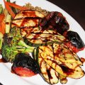 Fresh Grilled Vegetable Plate zucchini / eggplant / asparagus / mushrooms / broccoli In Downtown Las Vegas, see the Glegan Menu (Gluten-Free & Vegan) at Triple George Grill with a bonus pescetarian option on Home in High Heels