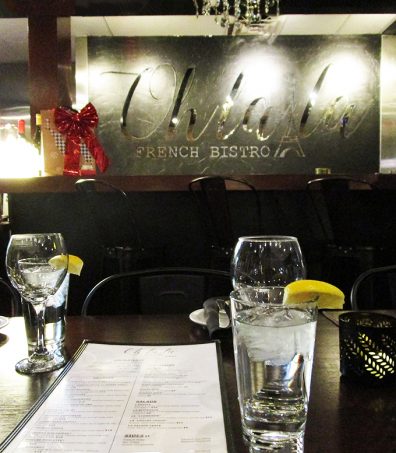 Black, White, Red, & French! Oh La La Bistro Restaurant Recap in Las Vegas with Christmas in Paris Little Red Dress Curvy OOTD on Home in High Heels