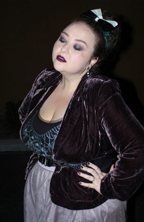 Thrifted Muted Plum OOTD with Tulle Skirt + Velvet Blazer! How I wear a blazer with a full, tulle skirt as a curvy outfit + taking care of thrifted clothes on Home in High Heels