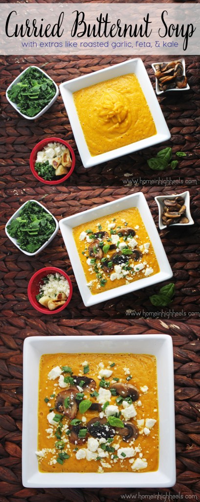 Curried Butternut Soup Recipe from Home in High Heels 10 Delicious Butternut Recipes to Ring in Autumn! Options like gluten-free, vegan, & low carb too in order to fully enjoy this fall squash on Home in High Heels